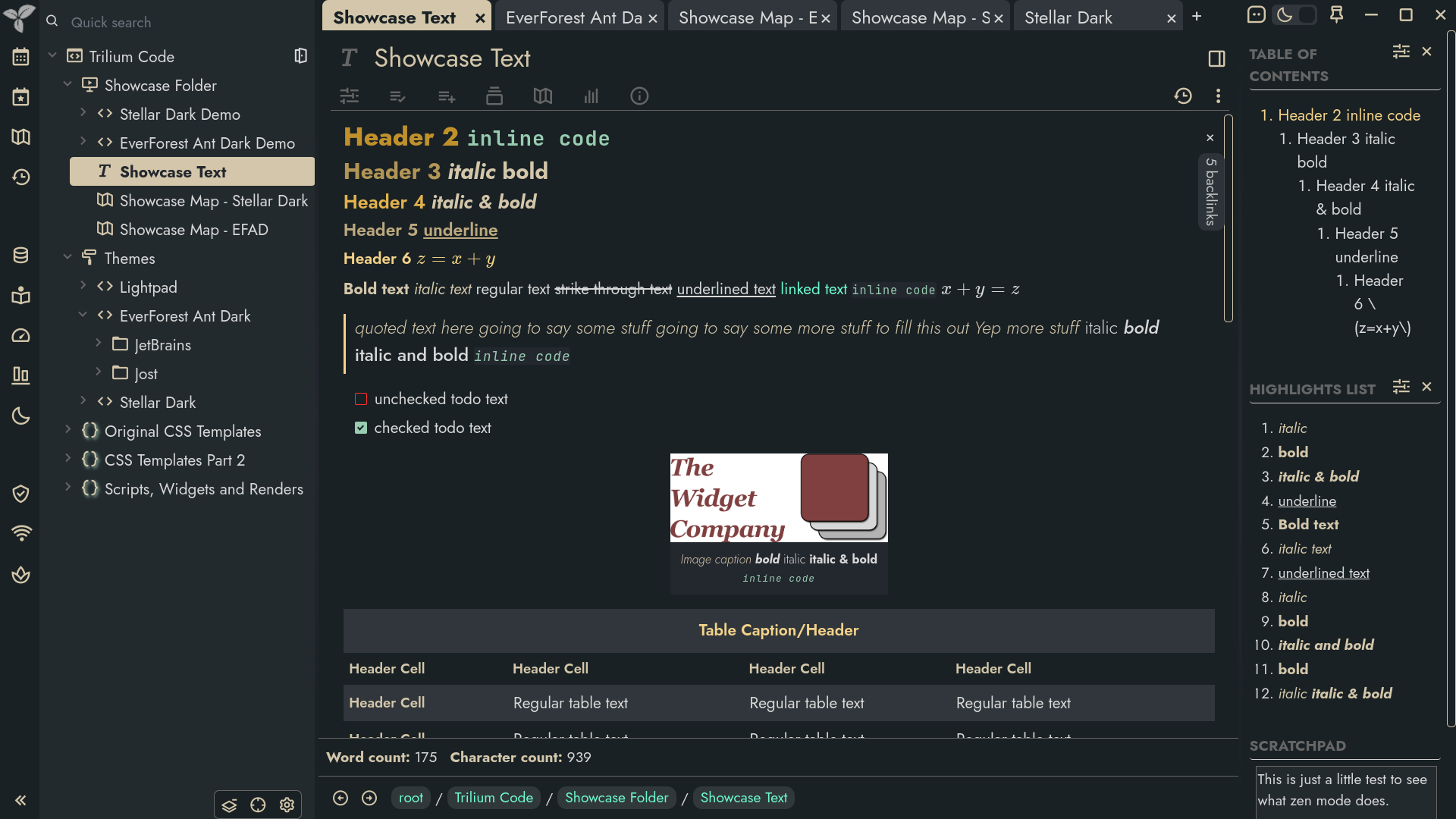 Text Showcase