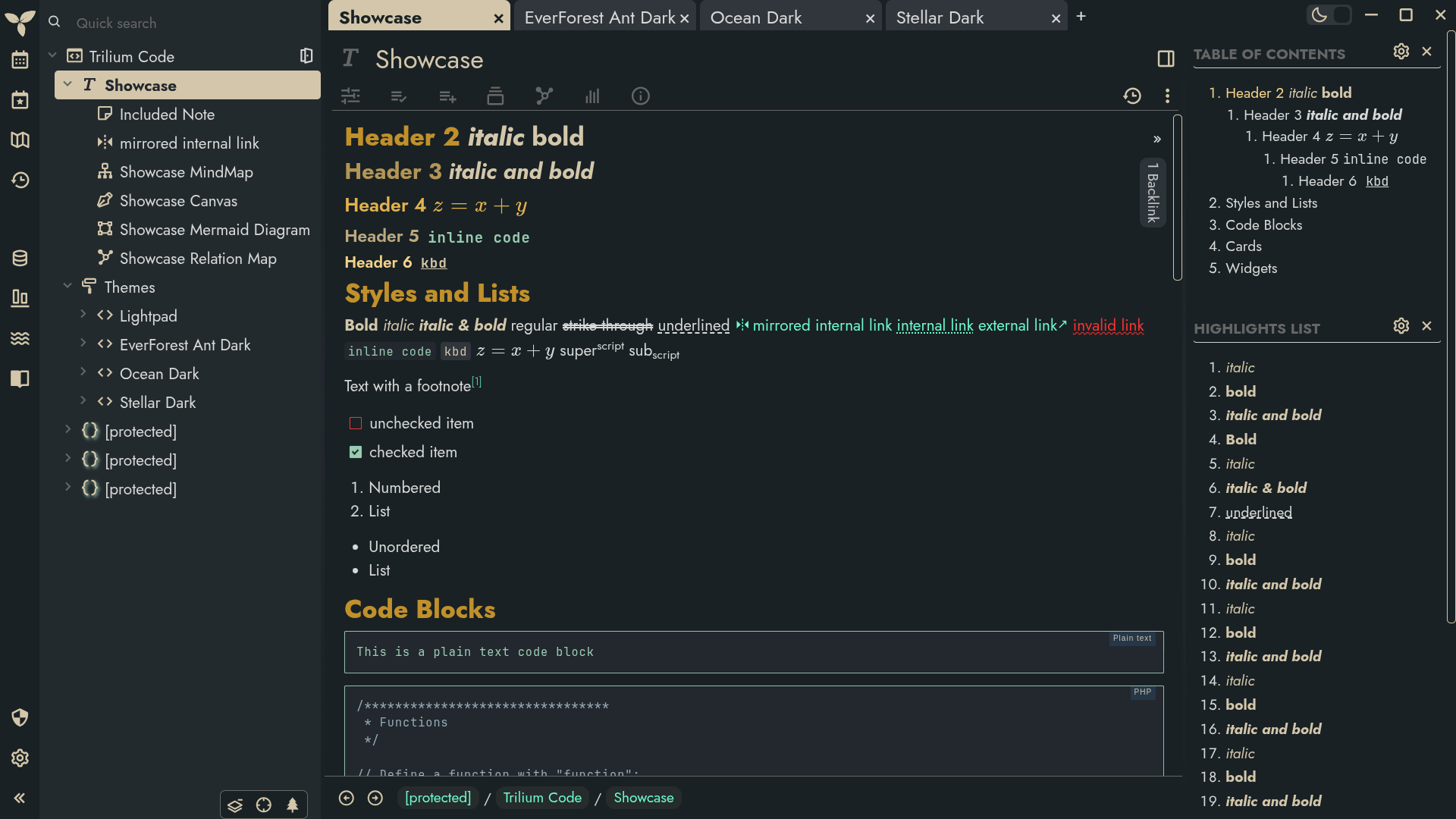 Text Showcase