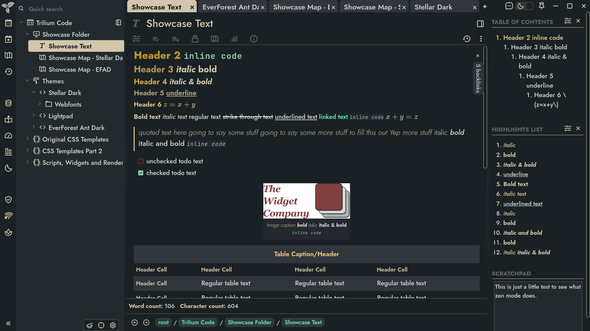 Text Showcase