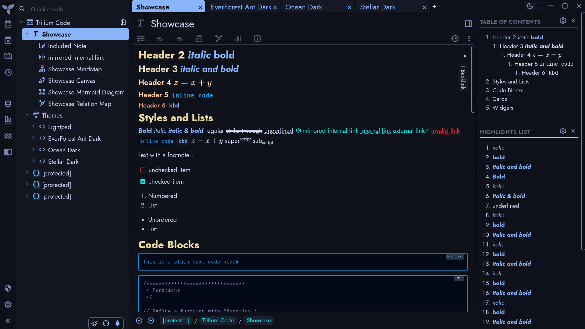 Text Showcase