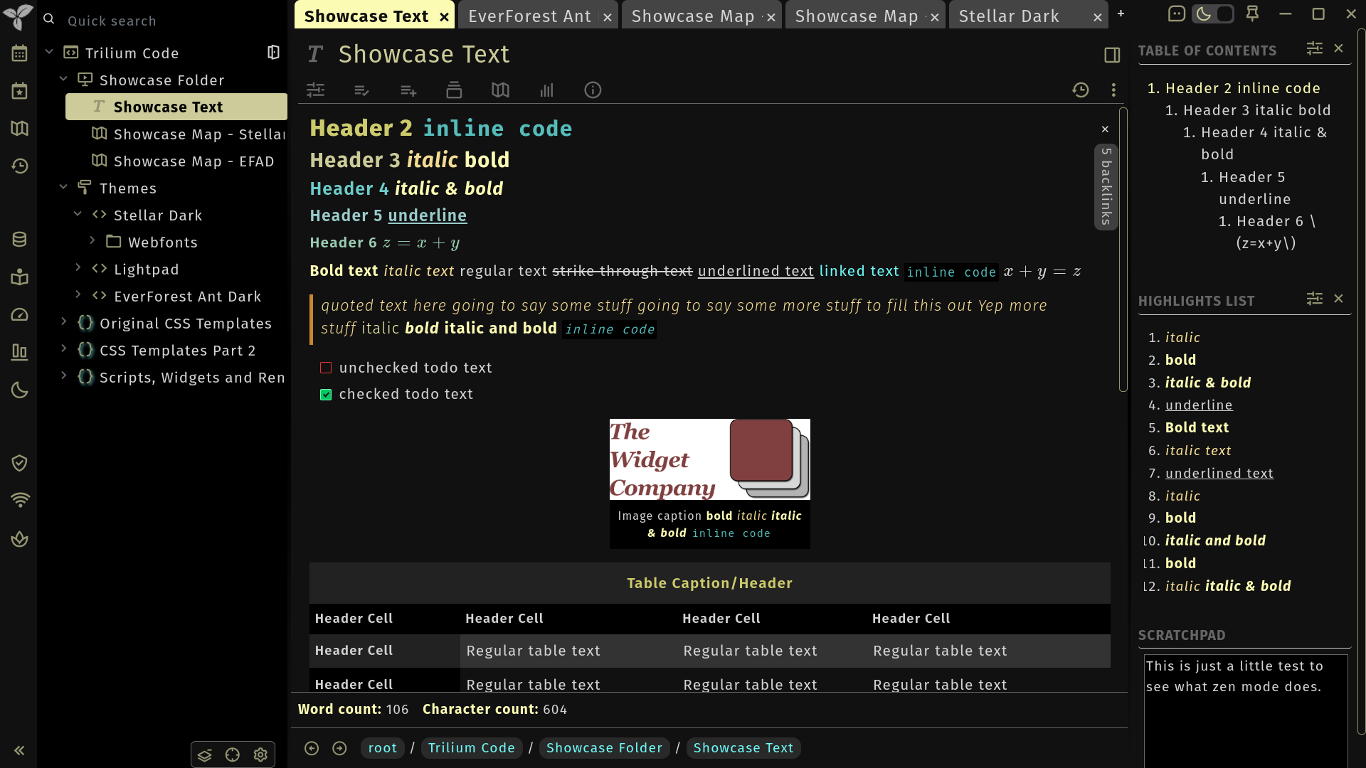 Text Showcase