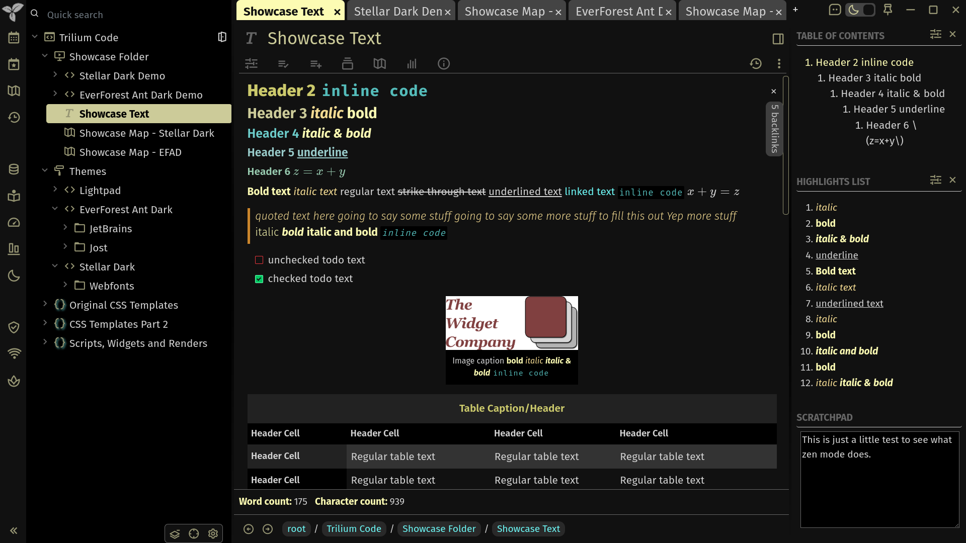 Text Showcase