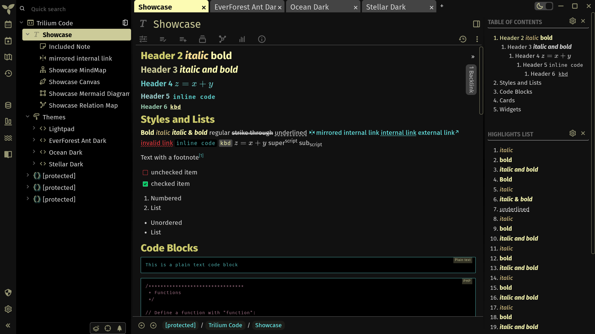 Text Showcase